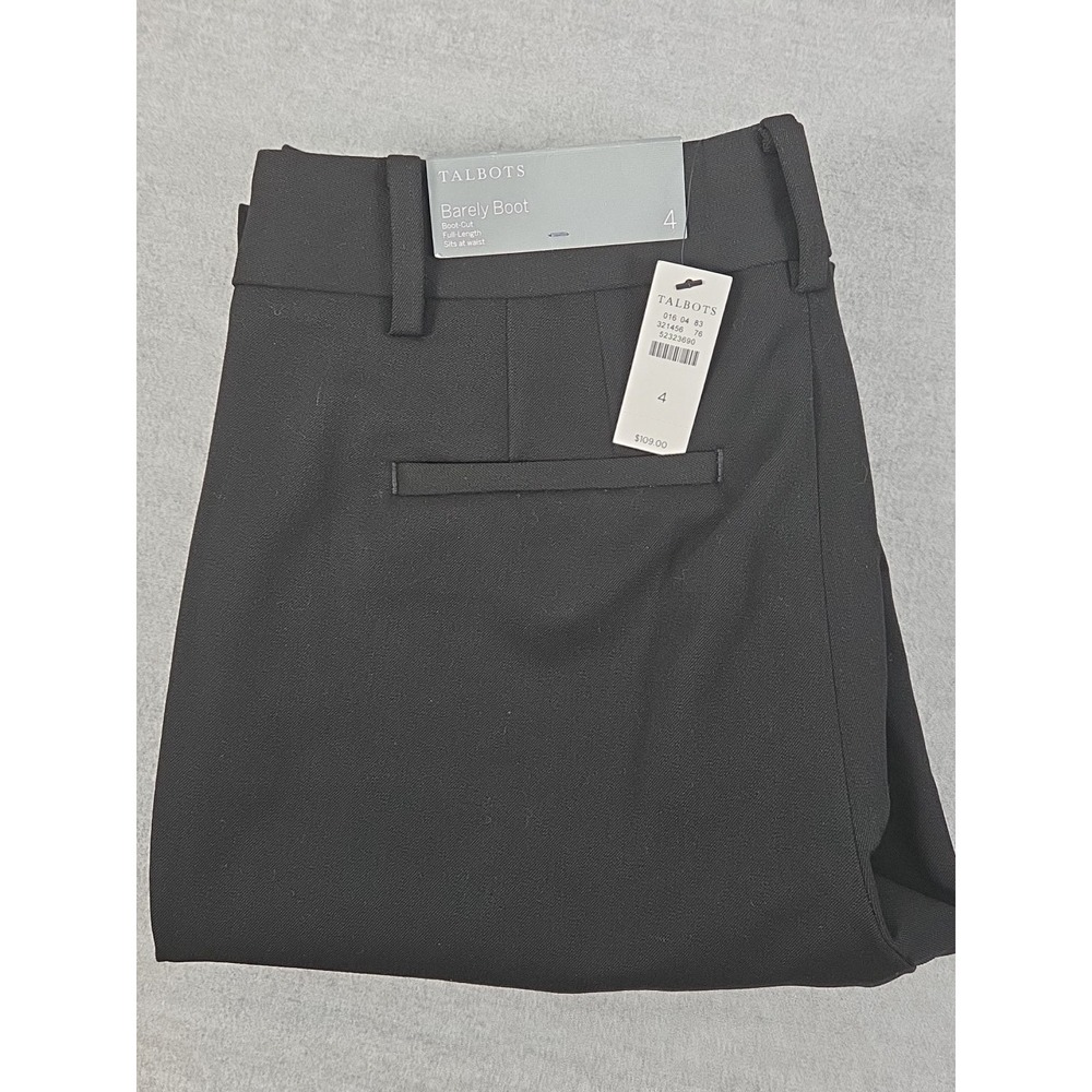 Talbots Pants Womens 4 Black Barely‎ Bootcut Trousers Career Classic Stretch NEW